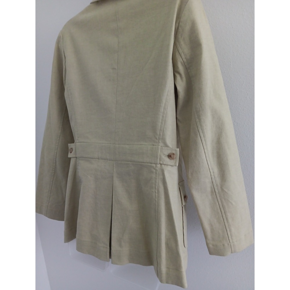 Sigrid Olsen‎ Jacket Women Medium Blazer Sporty Coat Green Safari 100% Cotton - Picture 5 of 11